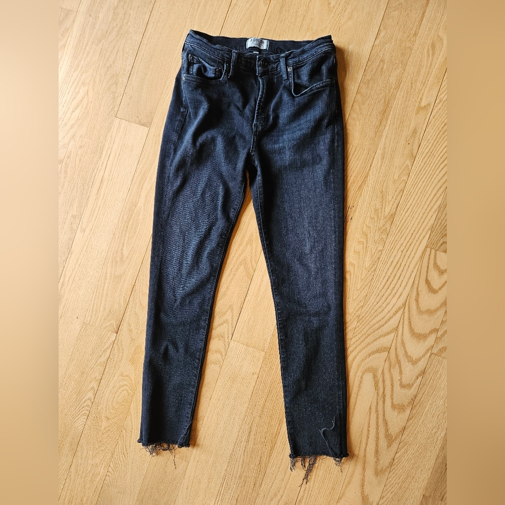 Agolde Sophie Skinny Jean 27 Dark Denim Raw Hem